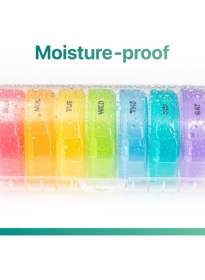 منظم حبوب أسبوعي 7 أيام صباحًا ومساءً – علبة أقراص ومكملات غذائية قابلة للإزالة محمولة – حافظة آمنة وخالية من BPA بسعة كبيرة لكل يوم مع أغطية محكمة وتقسيم واضح للصباح والمساء – مثالي للسفر، المنزل، العمل، الفيتامينات، زيوت السمك والكبسولات - Image 3